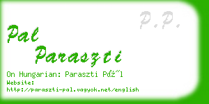 pal paraszti business card